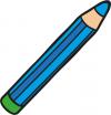 blue cartoon pencil